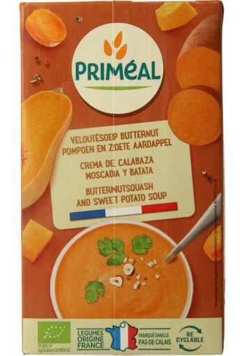 Primeal Soep flespompoen zoete aardappel bio (1 Liter)