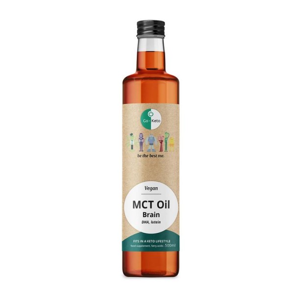 Go-Keto MCT olie premium brain orange en luteine (500 Milliliter)