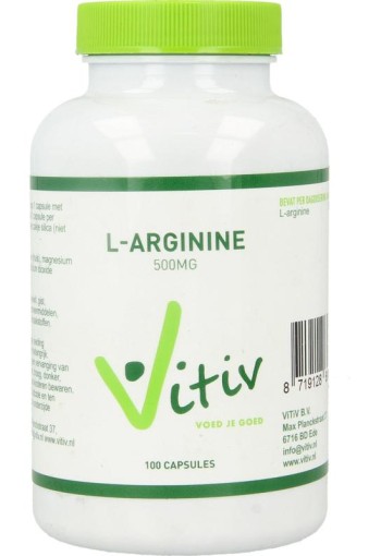 Vitiv L-Arginine 500mg (100 Capsules)