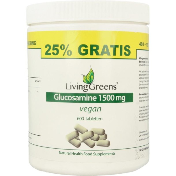 Livinggreens Glucosamine vegan voordeelverpakking (600 Tabletten)