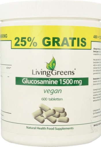 Livinggreens Glucosamine vegan voordeelverpakking (600 Tabletten)