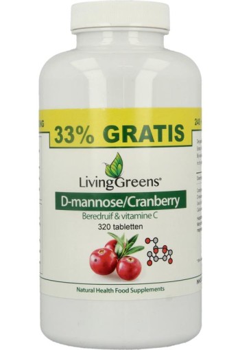Livinggreens Cranberry D-mannose voordeelverpakking (320 Tabletten)