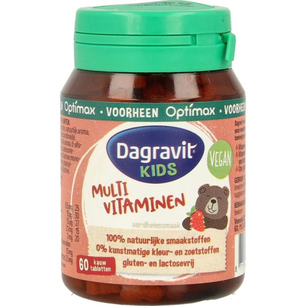 Dagravit Natural kids aardbei 60 Tabletten