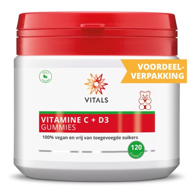 Vitals Vitamine C + D3 gummies (120 Gummies)