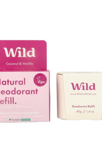 Wild Natural deodorant coconut & vanilla refill (40 Gram)