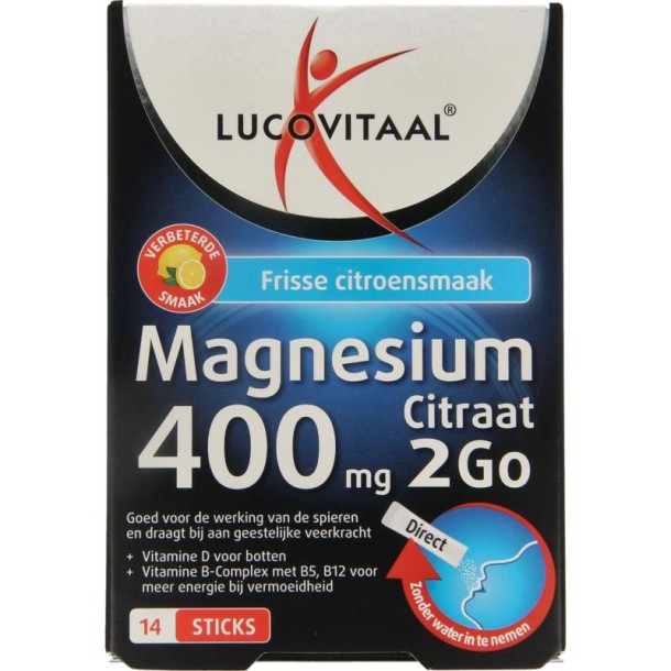 Lucovitaal Magnesium citraat 400mg 2go sticks (14 Stuks)