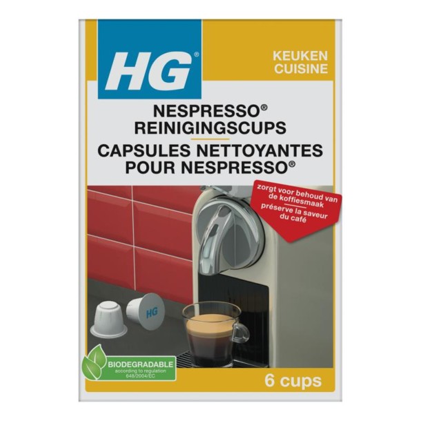 HG Reinigingscups Nespresso machine (6 Stuks)