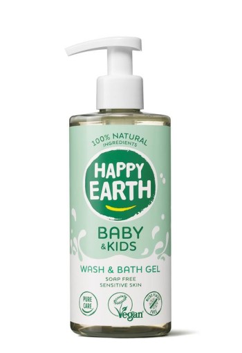 Happy Earth Was & badgel zeepvrij baby & kids 300 Milliliter
