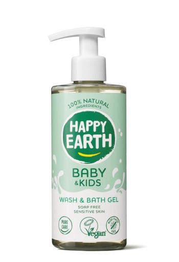 Happy Earth Was & badgel zeepvrij baby & kids (300 Milliliter)