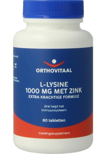 Orthovitaal L-Lysine 1000mg met zink (60 Tabletten)