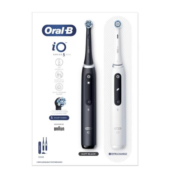 Oral-B iO 5 Zwart & Wit 2 Elektrische Tandenborstels By Braun