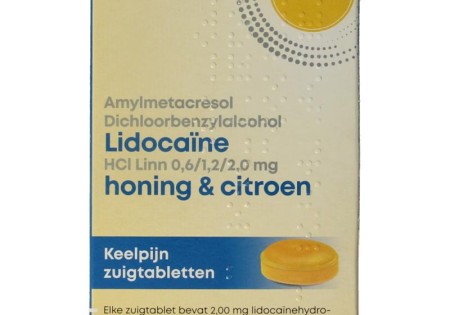 Linn Amylmetacresol lidocaine honing citroen (24 Zuigtabletten)