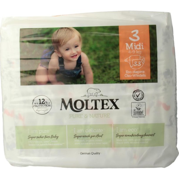 Moltex Pure & nature babyluiers midi (33 Stuks)