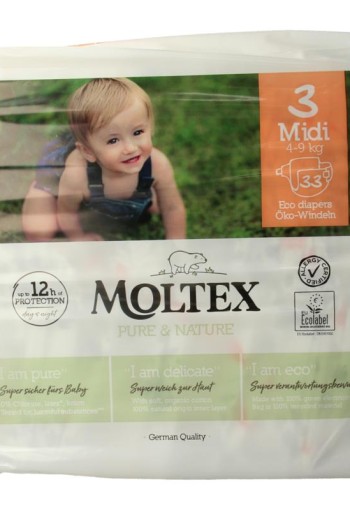 Moltex Pure & nature babyluiers midi (33 Stuks)