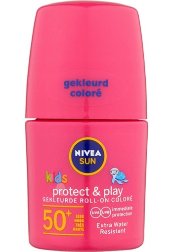 NIVEA SUN Kids Protect & Play Gekleurde Roll-on SPF50 Pink 50 ml