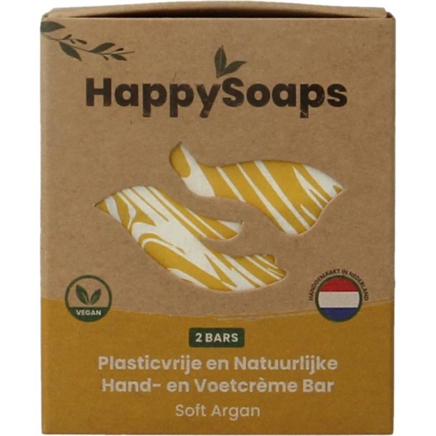 Happysoaps Hand & voetcreme bar soft argan (40 Gram)