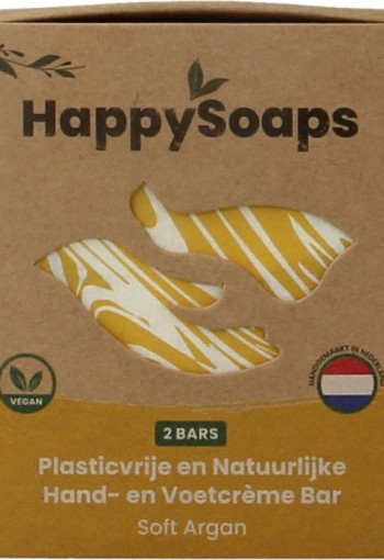 Happysoaps Hand & voetcreme bar soft argan (40 Gram)