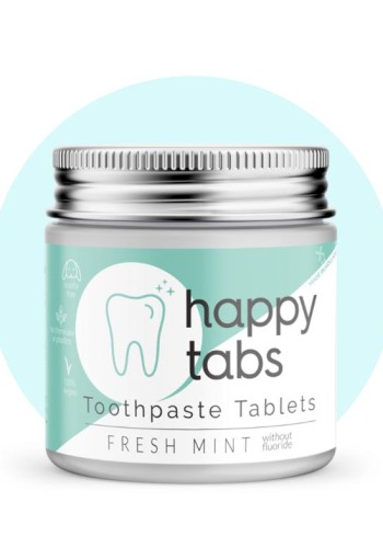 Happy Tabs Tandpasta tabletten fresh mint zonder fluor (80 Tabletten)