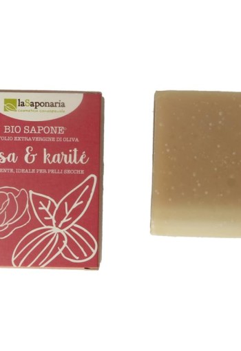 La Saponaria Zeep roos shea butter bio (100 Gram)