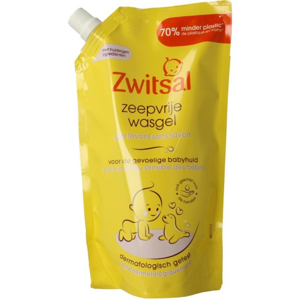 Zwitsal Wasgel zeepvrij navulverpakking (500 Milliliter)