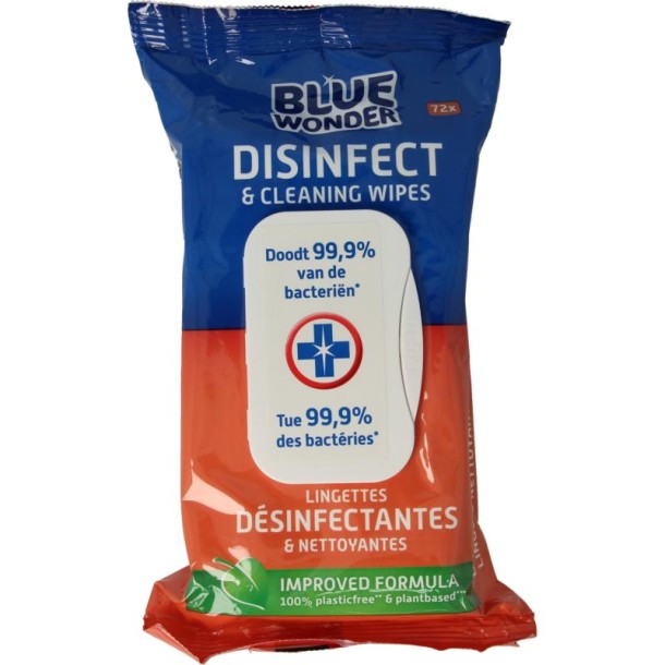 Blue Wonder Desinfect & cleaning wipes (72 Stuks)