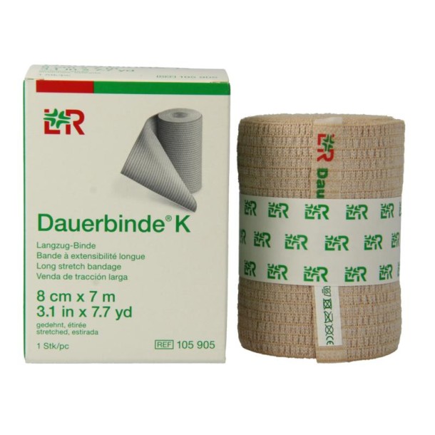 Dauerbinde K elastische zwachtel 7m x 8cm (1 Stuks)