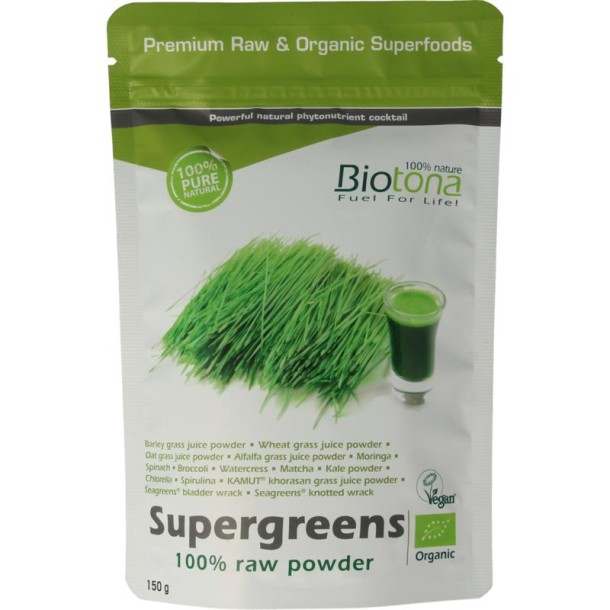 Biotona Supergreens raw powder bio (150 Gram)