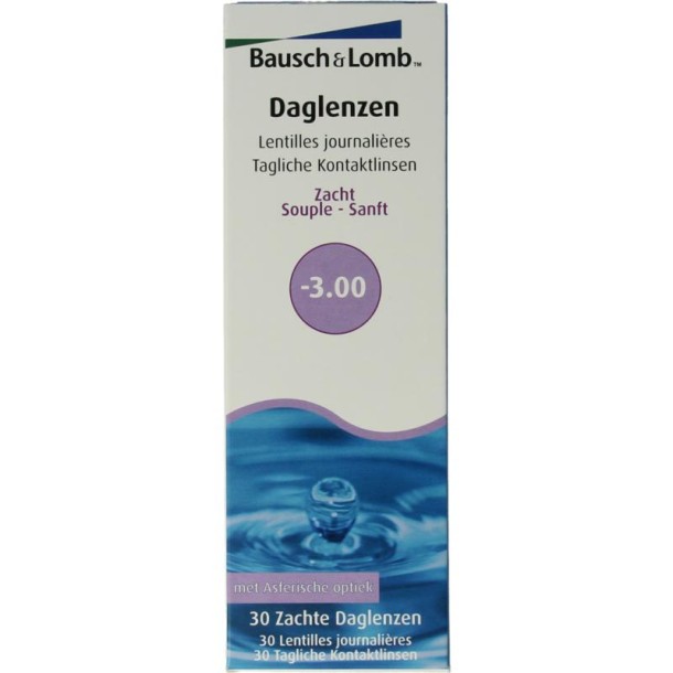 Bausch & Lomb Daglenzen -3.00 (30 Stuks)