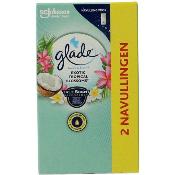 Glade Touch & fresh navul duo exotic tropical blossoms (2 Stuks)