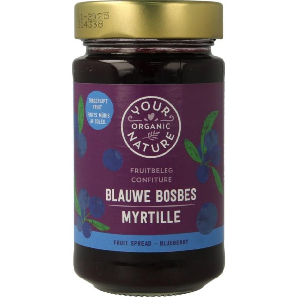 Your Organic Nat Fruit beleg blauwe bosbes bio (250 Gram)