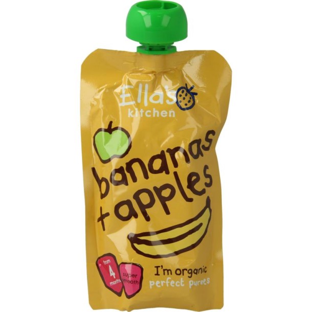 Ella's Kitchen Bananas & apples 4 maand knijpzak bio (120 Gram)