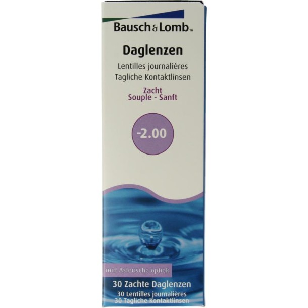 Bausch & Lomb Daglenzen -2.00 (30 Stuks)