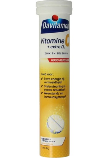 Davitamon Forte Vitamine C + Extra D3 Bruistabletten 15 stuks