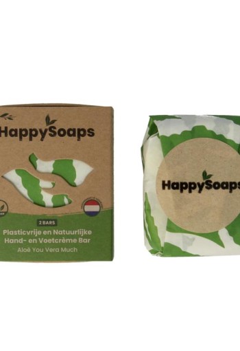 Happysoaps Hand & voetcreme bar aloe vera (40 Gram)