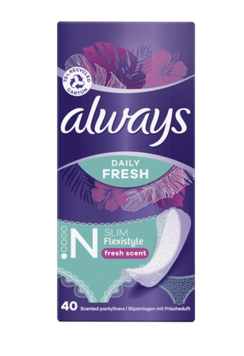 Always Dailies Slim Multiform Fresh Inlegkruisjes 40 st.