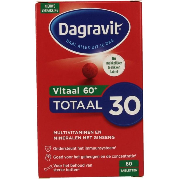 Dagravit Totaal 30 vitaal 60+ 60 Tabletten