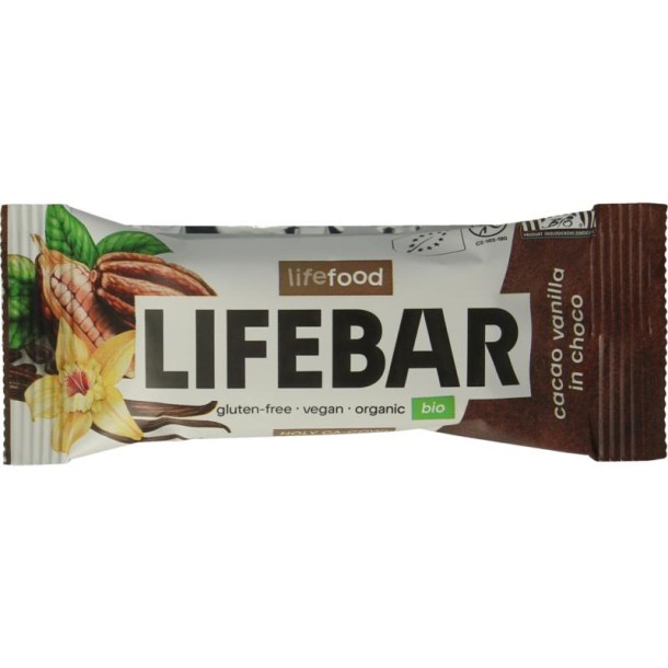 Lifefood Lifebar inchoco chocolade vanille raw bio (40 Gram)