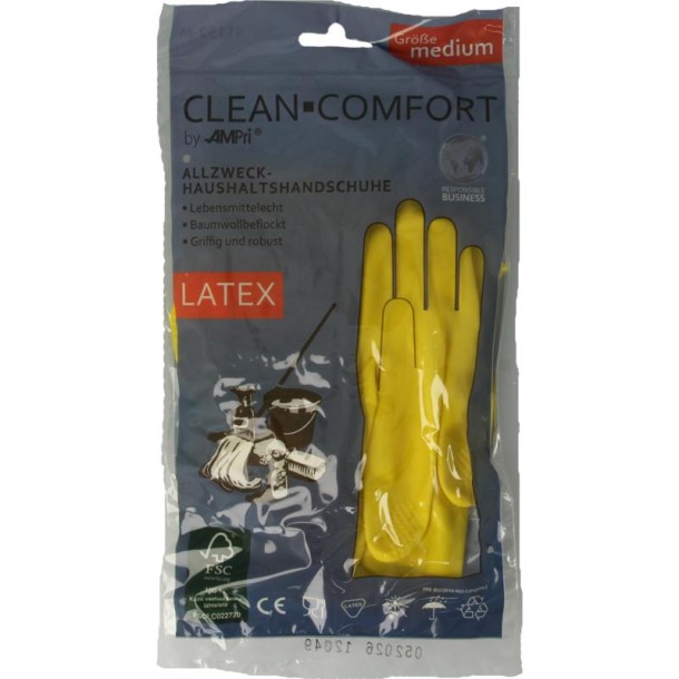 Clean-Comfort Huishoudhandschoen geel maat M (1 Paar)