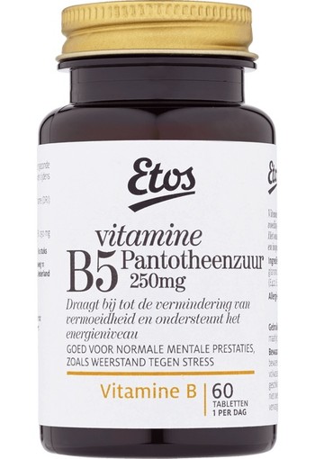 Etos Vitamine B5 Pantotheenzuur 250 mg Tabletten 60 stuks