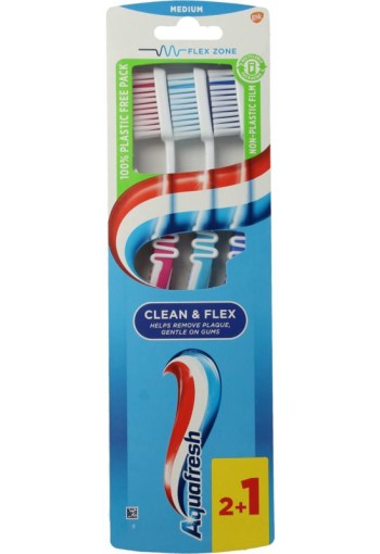 Aquafresh Tandenborstel clean & flex medium (3 Stuks)
