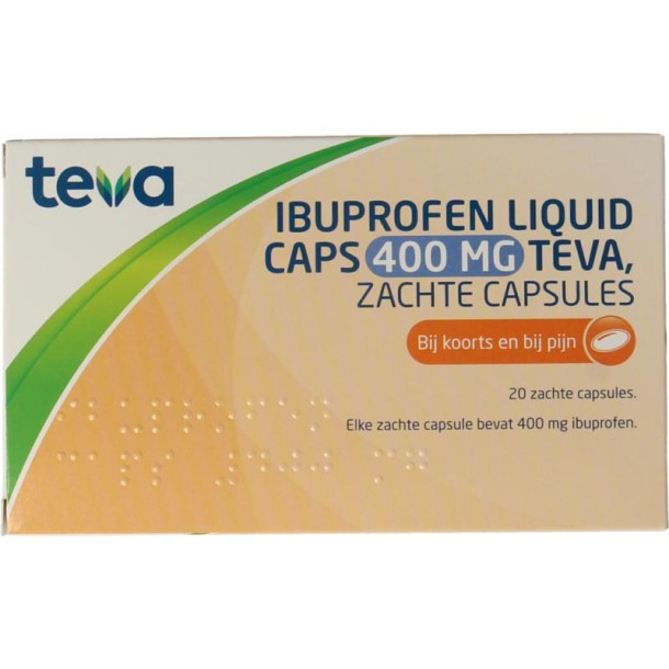 Teva Ibuprofen 400mg liquid caps (20 Capsules)