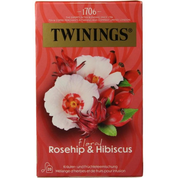 Twinings Rozenbottel hibiscus (20 Zakjes)