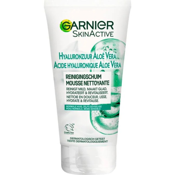 Garnier SkinActive Hyaluronzuur Aloë Vera Gezichtsreinigingsschuim 150 ML