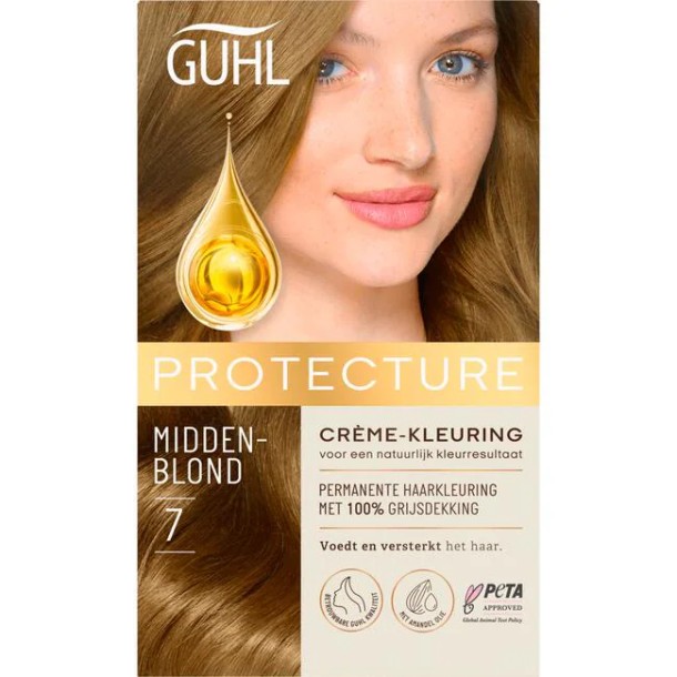 Guhl Protecture Beschermende Crème-Haarkleuring 7 Middenblond 2x50 ML