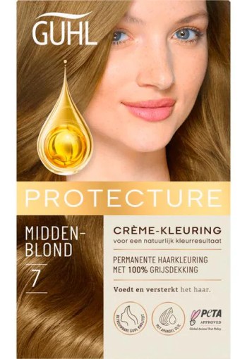 Guhl Protecture Beschermende Crème-Haarkleuring 7 Middenblond 2x50 ML
