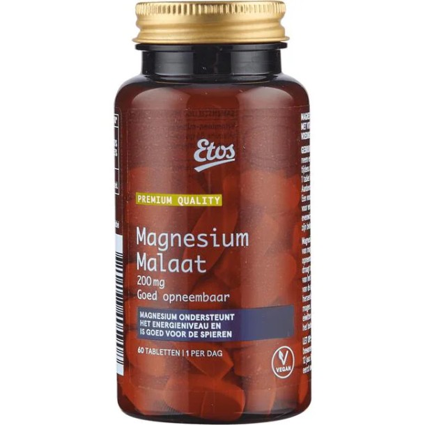 Etos Premium Magnesium Malaat 200mg 60 stuks