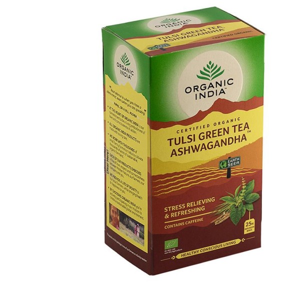 Organic India Tulsi green ashwagandha bio thee (25 Zakjes)