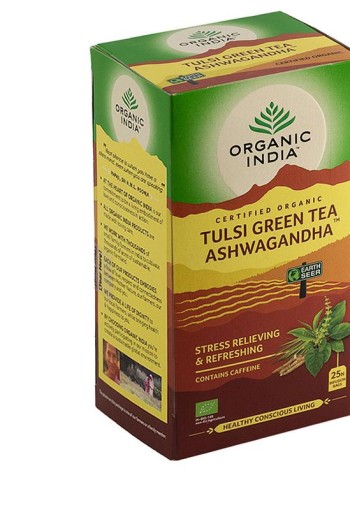 Organic India Tulsi green ashwagandha bio thee (25 Zakjes)