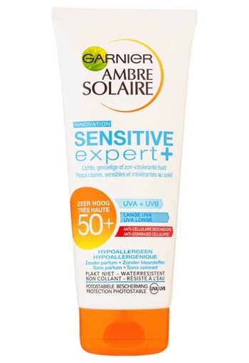 Garnier Ambre Solaire Sensitive Expert Zonnemelk SPF 50+ 200 ml