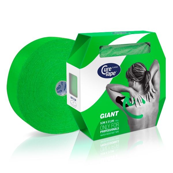 Curetape Kinesiotape giant groen 5cm x 31.5m (1 Stuks)